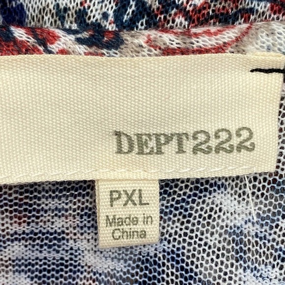 DEPT222 Floral Embroidered Tassel Tie L/S Blouse - Picture 9 of 12